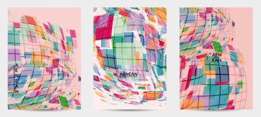 Kare piksel mozaik şekli bozulmuş. Şeffaf gecekonducular dinamik hareket etkisi yaratır. Soyut hava balonu vektör arkaplanı.