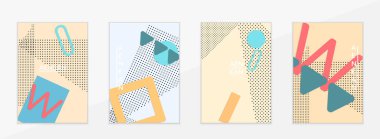 Soyut kağıt kesimi üst görünüm. Kağıt kesikli uçan şablonlar geometrik şekiller düz ve 3D gerçekçi gölge ile yatıyordu. Pastel renkler. Vektör kapağı el işi kağıt biçimi.