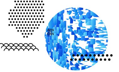 Beyaz üzerine parlak renkli çizgilerle çevrili soyut örtülü şablonlar. Geometrik şekilli dinamik modern tasarım. Basit renkli fütürist elementler.