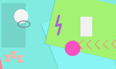 Soyut kağıt kesimi üst görünüm. Kağıt kesikli arka plan şablonu geometrik şekiller düz ve 3D gerçekçi gölge ile yatıyordu. Pastel renkler. Vektör sancak kağıt biçimi.