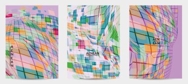 Kare piksel mozaik şekli bozulmuş. Şeffaf gecekonducular dinamik hareket etkisi yaratır. Soyut hava balonu vektör arkaplanı.