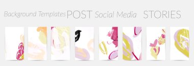 Sosyal medya şablonları. Paskalya bayramı dokusunu elle çizilmiş parlak renkli karalamalar. Mevsimlik satış afişi. Doğum günü partisi ya da yıldönümü davetiyesi. Bahar tatili sanat seti.