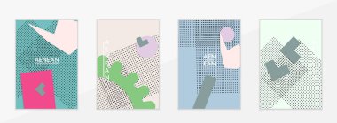 Soyut eğitim geçmişi var. Kağıt kesikli geometrik şekilli öğretmen masasının üst görüntüsü, kağıt kağıtlar. İlkokul sanat ve zanaat dersi. Pastel renkler. Düz konum vektör kağıt biçimi.