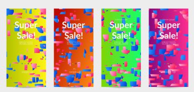 Soyut küçük parlak parçacıklar gradyan üzerinde hareket ediyorlar. Bozuk gradyan çizgileri olan dinamik modern tasarım. Disko müziği arka planı için vektör tasarımı. Müzik görselleştirmesinin renkli sesi.