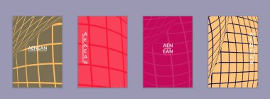 Görsel bozulma etkisiyle soyut kablo uçucu şablonu. Optik sanat geçmişi. Çarpık üç boyutlu uzay. Düz arkaplan üzerinde ızgara ile gelecekçi vektör illüstrasyonu