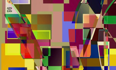 Soyut vektör duvar kağıdı. Büyük, renkli, örtüşen kareler. Retro TV test hatası dijital sanat. Piksel düzensiz geometrik desen. Büyük veri siber uzay bilgisayarlı filtrelenmiş doku.