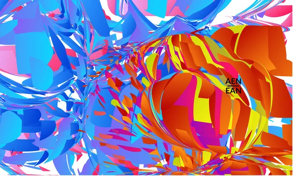 Parlak renkli küçük parçacık patlaması içeren soyut iniş sayfası şablonu. Spor müziği sosyal medya düzeni. Dış uzay hareketli optik sanat dinamik arka planı. Gelecekçi vektör.