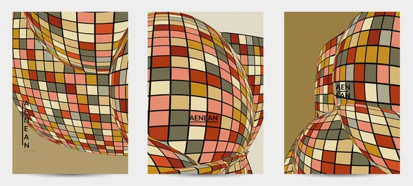 Kare piksel mozaik şekli bozulmuş. Düz retro renklerin üzerine siyah tel çerçeve. Soyut hava balonu vektör arkaplanı.