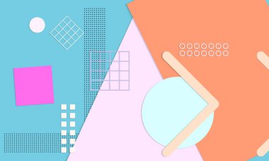 Soyut kağıt kesimi üst görünüm. Kağıt kesikli arka plan şablonu geometrik şekiller düz ve 3D gerçekçi gölge ile yatıyordu. Pastel renkler. Vektör sancak kağıt biçimi.