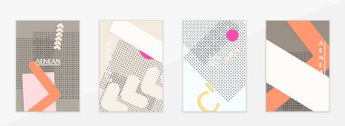 Soyut kağıt kesimi üst görünüm. Kağıt kesikli uçan şablonlar geometrik şekiller düz ve 3D gerçekçi gölge ile yatıyordu. Pastel renkler. Vektör kapağı el işi kağıt biçimi.