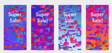 Soyut küçük parlak parçacıklar gradyan üzerinde hareket ediyorlar. Bozuk gradyan çizgileri olan dinamik modern tasarım. Disko müziği arka planı için vektör tasarımı. Müzik görselleştirmesinin renkli sesi.