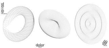 Soyut vektör tel çerçeve geometrik şekil seti. Düşük polyester ağ logosu tasarımı. Fütürist nesne tasarım elemanı. Bilim teknolojisi için 3 boyutlu dijital matematik modeli. Çizgi sanatı arkaplanı.