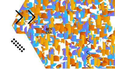 Parlak renkli çizgilerle dolu geometrik şekilli soyut vektör şablonları. Pazarlama teknolojisi için küresel bilgi tasarımı olarak dijital hi-tech görselleştirme. Teklif verileri endüstriyel analizler.