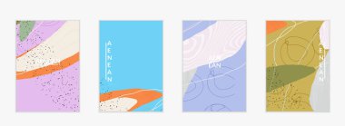 Soyut vektör uçuş şablonu. Egzotik çizgili üst üste dalgalı şekiller ve çizgiler. Modern hippi tasarımı. Doğal bir sanat eseri. Sosyal medya moda paylaşımı için el çizimi arka plan.