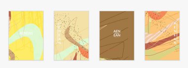 Soyut vektör uçuş şablonu. Egzotik çizgili üst üste dalgalı şekiller ve çizgiler. Modern hippi tasarımı. Doğal bir sanat eseri. Sosyal medya moda paylaşımı için el çizimi arka plan.