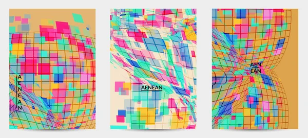 Kare piksel mozaik şekli bozulmuş. Şeffaf gecekonducular dinamik hareket etkisi yaratır. Soyut hava balonu vektör arkaplanı.