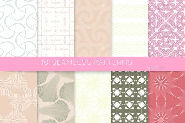 Basit geometrik dokular. Kusursuz geometrik minimalist desenlerin toplanması. Arka planlar ve duvar kağıtları. Tekstil süsü. Düzgünce gruplandırılmış ve katmanlanmış sürükleme ve kumaş paletine bırak.