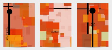 Soyut geometrik doku. Yüzyılın ortalarında, geometrik şekilli, şeffaf ve üst üste binen modern tasarım. Retro renkler. Flyer şablonu retro geometri vintage biçimi.