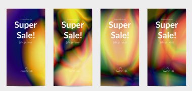 Soyut, pürüzsüz, renkler parlak, parıltılı hareket efekti. Kuzey ışıkları vektör arka planı. Parlayan hologram dokusu gelecekteki uzay enerji akışı psikedelik desen yaratır.