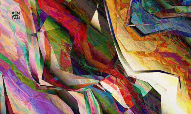 Soyut vektör duvar kağıdı. Çapraz geometrik renkli desen. Mikroskobik görüş kristal yapısında polarize ışık. Dinamik bilgisayar filtrelenmiş çok renkli sanatsal arkaplan şablonu.