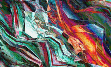 Soyut vektör duvar kağıdı. Çapraz geometrik renkli desen. Mikroskobik görüş kristal yapısında polarize ışık. Dinamik bilgisayar filtrelenmiş çok renkli sanatsal arkaplan şablonu.