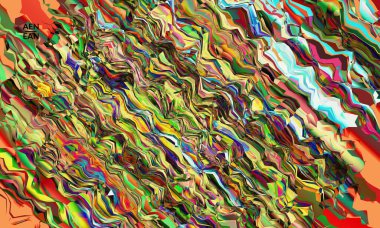 Soyut vektör duvar kağıdı. Suluboya dokusu canlı renkli arkaplan. Görsel bilgisayar gradyan dalgalı köşegen çizgileri filtreledi. Dinamik boya akışı mermer desen deseni. Psikedelik sanat posteri.