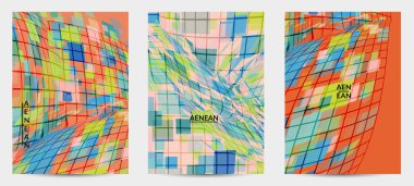 Kare piksel mozaik şekli bozulmuş. Şeffaf gecekonducular dinamik hareket etkisi yaratır. Soyut hava balonu vektör arkaplanı.