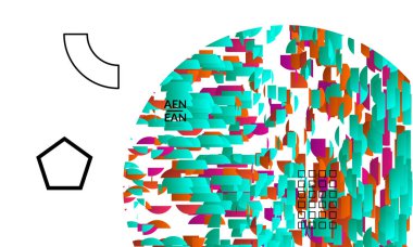 Parlak renkli çizgilerle dolu geometrik şekilli soyut vektör şablonları. Pazarlama teknolojisi için küresel bilgi tasarımı olarak dijital hi-tech görselleştirme. Teklif verileri endüstriyel analizler.