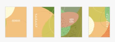 Sosyal medya arka plan şablonu. Elle çizilmiş organik doğal karışımlı şekiller. Dalgalı çizgiler egzotik tropikal tasarım yaratır. Pazarlama teknolojisi için vektör illüstrasyon. Modern çağdaş biçim.