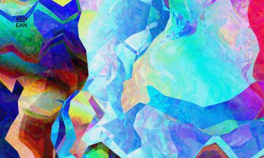 Çok renkli dalgalı desenler üst üste filtrelenmiş şekiller. Canlı ışık efektleri, vitraylı camlar ya da kübizm sanat resimleri. Pazarlama teknolojileri için soyut vektör şablonu.