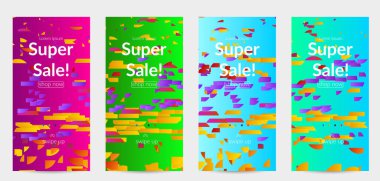 Soyut küçük parlak parçacıklar gradyan üzerinde hareket ediyorlar. Bozuk gradyan çizgileri olan dinamik modern tasarım. Disko müziği arka planı için vektör tasarımı. Müzik görselleştirmesinin renkli sesi.