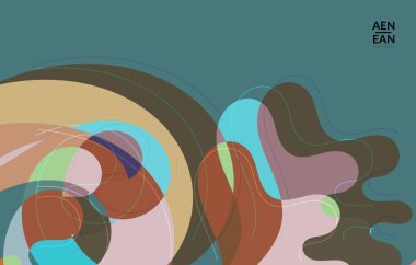 Soyut vektör duvar kağıdı, dalgalı geometrik soyut şekilli sanat terrazzo deseni ve yeryüzündeki doğal organik renkte çizgiler. Düğün davetiyesi için minimum modern şablon..