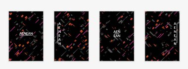 Soyut küçük parlak parçacıklar gradyan üzerinde hareket ediyorlar. Bozuk gradyan çizgileri olan dinamik modern tasarım. Disko müziği arka planı için vektör tasarımı. Müzik görselleştirmesinin renkli sesi.