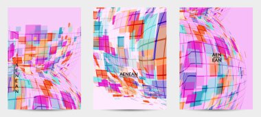 Kare piksel mozaik şekli bozulmuş. Şeffaf gecekonducular dinamik hareket etkisi yaratır. Soyut hava balonu vektör arkaplanı.