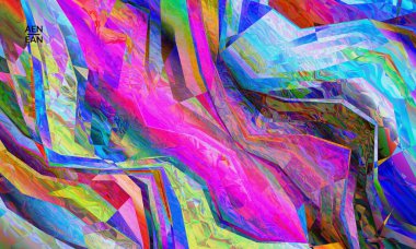 Soyut vektör duvar kağıdı. Çapraz geometrik renkli desen. Mikroskobik görüş kristal yapısında polarize ışık. Dinamik bilgisayar filtrelenmiş çok renkli sanatsal arkaplan şablonu.