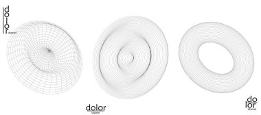 Soyut vektör tel çerçeve geometrik şekil seti. Düşük polyester ağ logosu tasarımı. Fütürist nesne tasarım elemanı. Bilim teknolojisi için 3 boyutlu dijital matematik modeli. Çizgi sanatı arkaplanı.