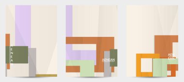 Geometrik şekillerle örtüşen katlanmış kağıt ile soyut vektör uçuş şablonu. Geri dönüştürülmüş kağıttan yapılmış kesilmiş geometrik nesnelerle çevre tasarımı. Üst görünüm geometrik desen.