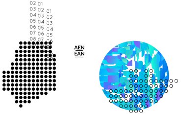 Parlak renkli çizgilerle dolu geometrik şekilli soyut vektör şablonları. Pazarlama teknolojisi için küresel bilgi tasarımı olarak dijital hi-tech görselleştirme. Teklif verileri endüstriyel analizler.