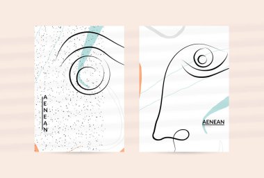 Çağdaş, tek satır serbest çizim. Modern soyut grafik tarzında logo portresi basit renkli organik pastel şekiller ve çizgiler. El ilanları gölge örtüsüyle taklit edilir..