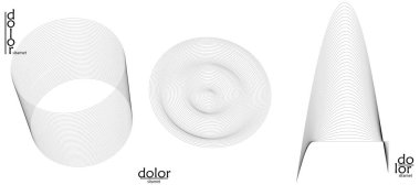 Soyut vektör tel çerçeve geometrik şekil seti. Düşük polyester ağ logosu tasarımı. Fütürist nesne tasarım elemanı. Bilim teknolojisi için 3 boyutlu dijital matematik modeli. Çizgi sanatı arkaplanı.