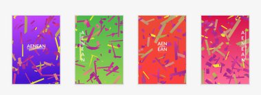 Soyut küçük parlak parçacıklar gradyan üzerinde hareket ediyorlar. Bozuk gradyan çizgileri olan dinamik modern tasarım. Disko müziği arka planı için vektör tasarımı. Müzik görselleştirmesinin renkli sesi.