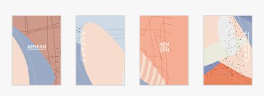 Soyut vektör uçuş şablonu. Egzotik çizgili üst üste dalgalı şekiller ve çizgiler. Modern hippi tasarımı. Doğal bir sanat eseri. Sosyal medya moda paylaşımı için el çizimi arka plan.