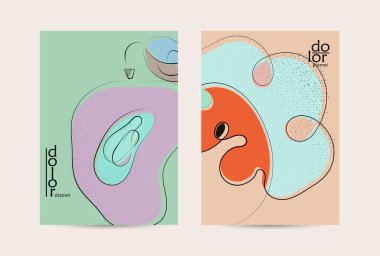 Eko ambalaj vektör tasarımı. Düz renkli meyve logosu ve grunge deseni. Doodle sebze çiziyor. Sağlıklı yiyecek. Vegan cıvata eskiz posteri. Yaz organik taze kavram.