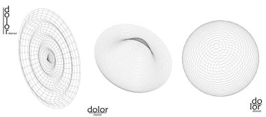 Soyut vektör tel çerçeve geometrik şekil seti. Düşük polyester ağ logosu tasarımı. Fütürist nesne tasarım elemanı. Bilim teknolojisi için 3 boyutlu dijital matematik modeli. Çizgi sanatı arkaplanı.