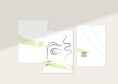 Modern kart seti şablonunda soyut otantik portre. Bir çizgi sürekli çizilmiş karalama vektör çizimi. Modern Kübizm Sanatı tarzında çağdaş kompozisyon. Gölge örtüsüyle ayarlayın.