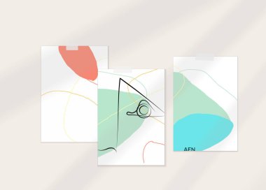 Modern kart seti şablonunda soyut otantik portre. Bir çizgi sürekli çizilmiş karalama vektör çizimi. Modern Kübizm Sanatı tarzında çağdaş kompozisyon. Gölge örtüsüyle ayarlayın.