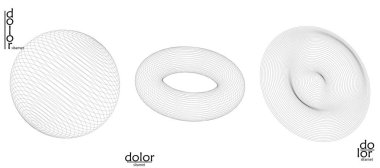 Soyut vektör tel çerçeve geometrik şekil seti. Düşük polyester ağ logosu tasarımı. Fütürist nesne tasarım elemanı. Bilim teknolojisi için 3 boyutlu dijital matematik modeli. Çizgi sanatı arkaplanı.
