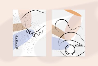 Çağdaş, tek satır serbest çizim. Modern soyut grafik tarzında logo portresi basit renkli organik pastel şekiller ve çizgiler. El ilanları gölge örtüsüyle taklit edilir..