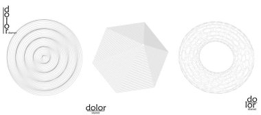 Soyut vektör tel çerçeve geometrik şekil seti. Düşük polyester ağ logosu tasarımı. Fütürist nesne tasarım elemanı. Bilim teknolojisi için 3 boyutlu dijital matematik modeli. Çizgi sanatı arkaplanı.
