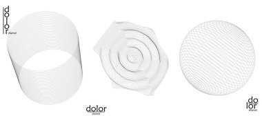 Soyut vektör tel çerçeve geometrik şekil seti. Düşük polyester ağ logosu tasarımı. Fütürist nesne tasarım elemanı. Bilim teknolojisi için 3 boyutlu dijital matematik modeli. Çizgi sanatı arkaplanı.